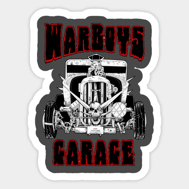 Warboys Garage (mad max inspired) Sticker by paintchips